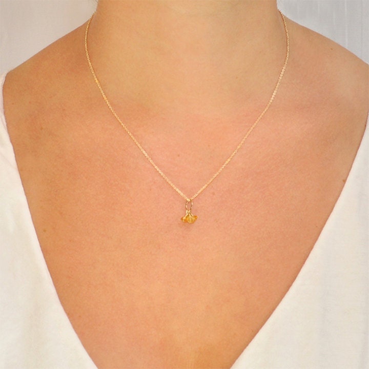 TIny Golden Citrine Irina Necklace