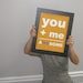 You Plus Me Equals Awesome, Awesome Print, You and Me Print, Wedding Print, Best Friends, 11x14 Print, Brown, Teal, Cozy, Custom Color