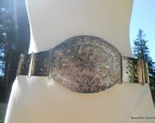 Embossed Metal Belt Art Deco