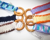 All Natural Wooden Teething Ring Toy for Babies- CUSTOM COLORS- Perfect Baby Shower Gift