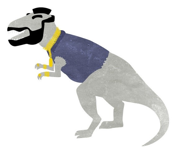 SALE / Dinosaur Illustration / Mr T-Rex by Kaydi-did / humorous silly print
