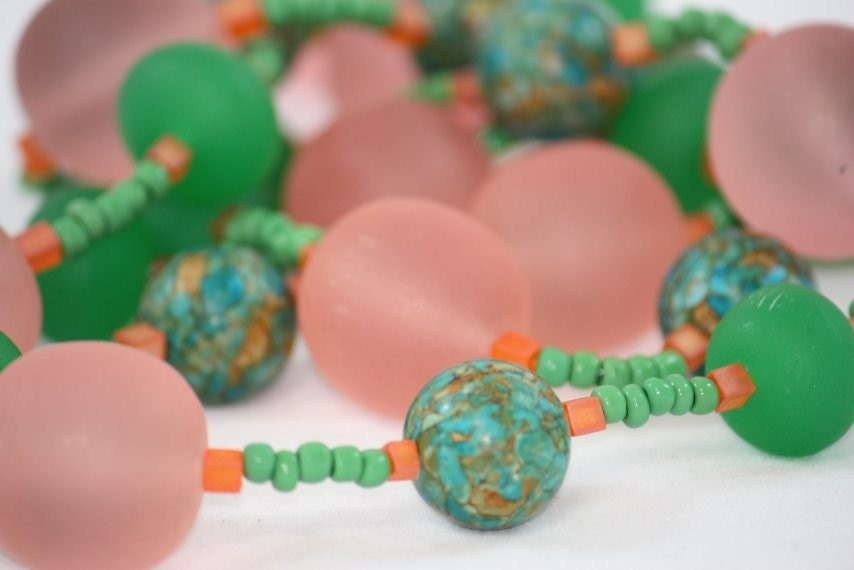 Long  Resin Watermelon Necklace