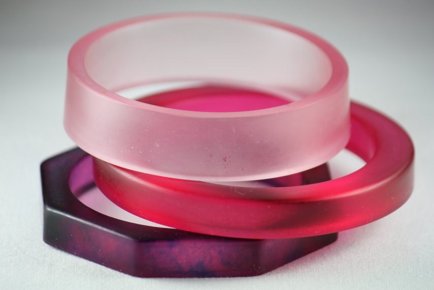 Resin Bracelet Bangles Stacking Set of Three