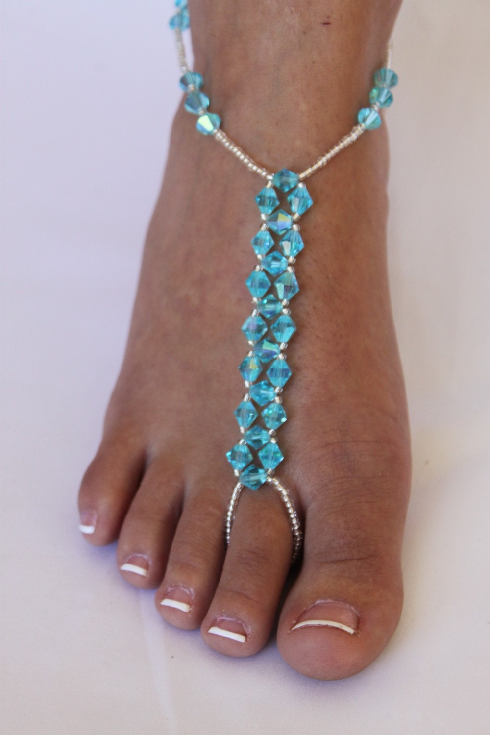 Barefoot Sandals Bridal Crystal Beach Wedding Foot By Abiddabling