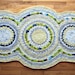 Triple Disc Apple Green and Lemon Yellow Crocheted Rag Rug
