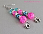 Pink and blue Infant Loss Awareness Earrings