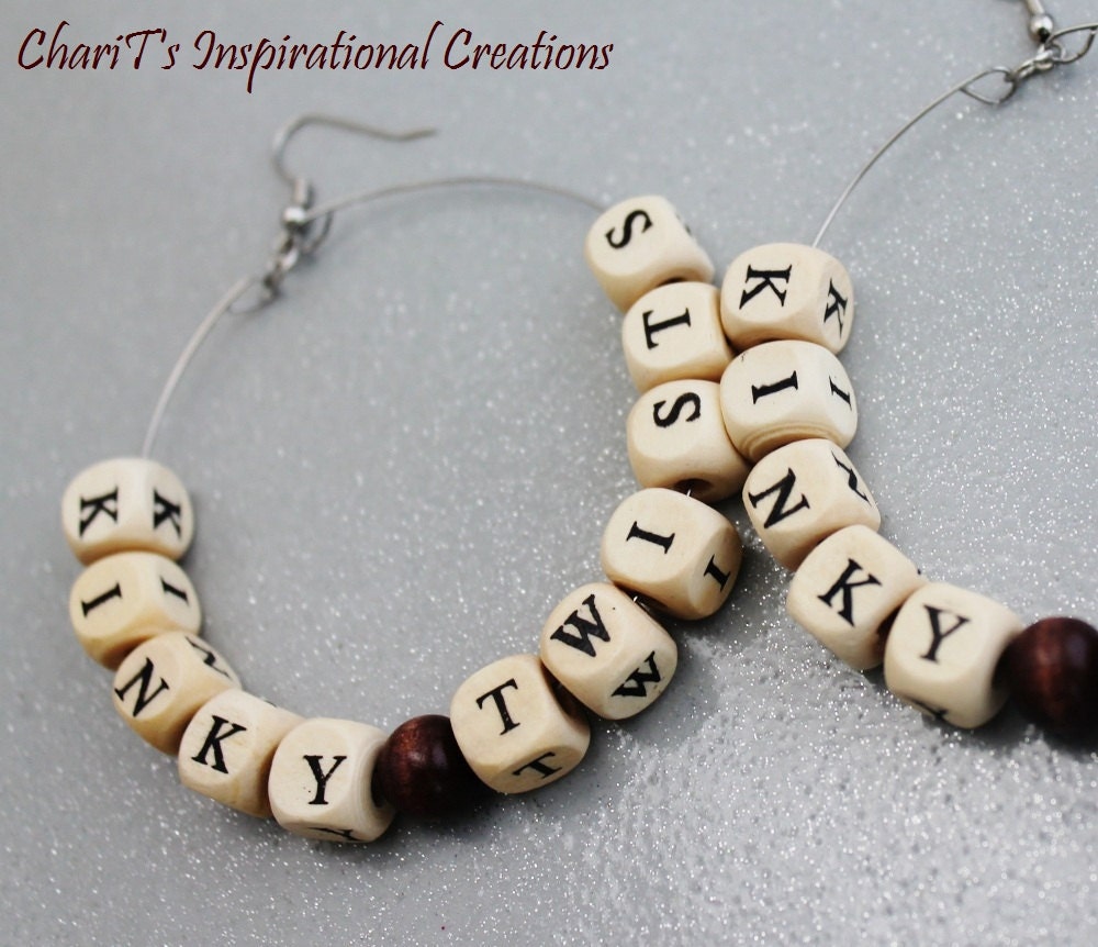 Kinky Twists Natural Hair Hoop Earrings: Made to Order