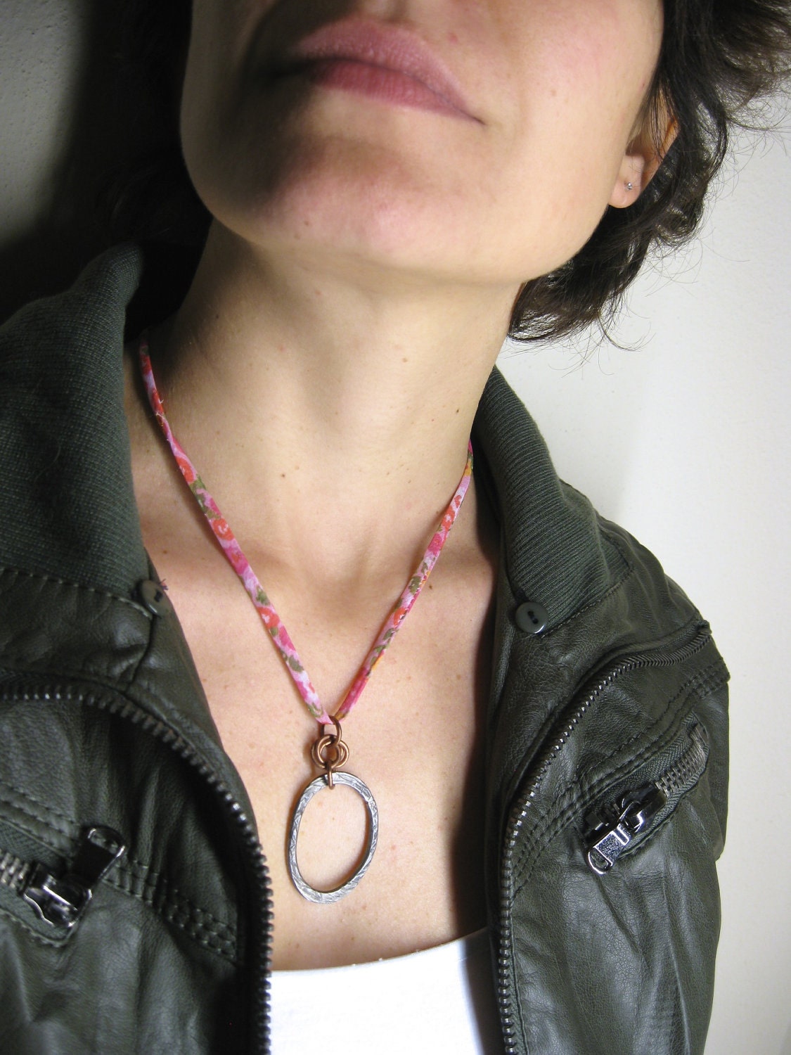 Iron ring Pendant Necklace - Italy Handmade