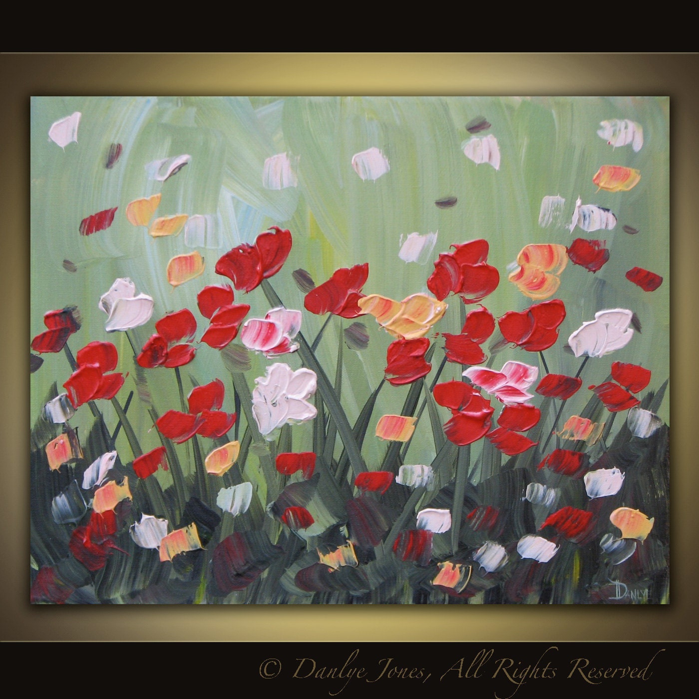 Original acrylic flower painting on canvas modern abstract contemporary art 20 x 16 SALE