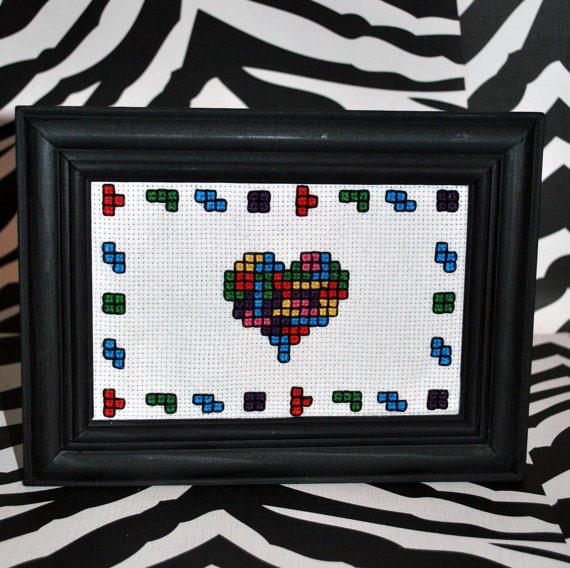 Tetromino Love Heart - PDF Cross Stitch Pattern