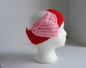 Red & PInk Heart Headband/Ear Warmer