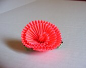 Hot Pink Ripple Ribbon Flower Brooch