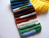 Yellow and Blue White Green and Brown Multicolor Mix Scarf