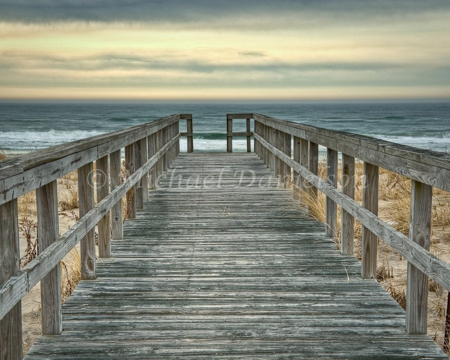 Beach Hampton Boardwalk Photograph Photo Print 8x10