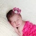 Newborn Lace Crown - Photo Prop - Rose Pink Newborn Crown With Rhinestones