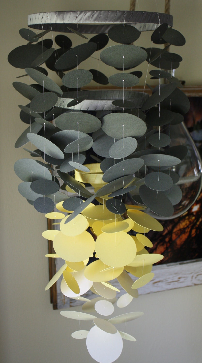Choose your colors paper chandelier or mobile. Beautiful for weddings, nurseries, or party decorations.