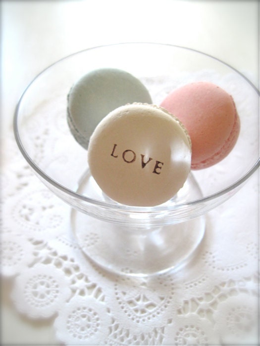 Pink, Blue, White Love Ceramic Macaron Sachet-Fragrance Object