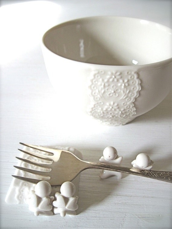 Hold for mei Lovely porcelain lace bowl-Hideminy Lace Series