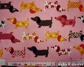 German sausage dogs costume show- pink -1 yard -cotton linen