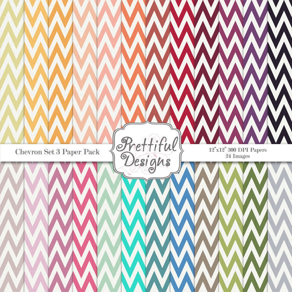 50% Off Sale Digital Paper Pack - Personal and Commercial Use - Chevron Set 3 (240) Il_170x135