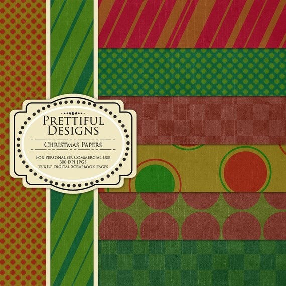 50% OFF SALE Christmas Digital Scrapbooking Paper Pack (30) Il_570xn