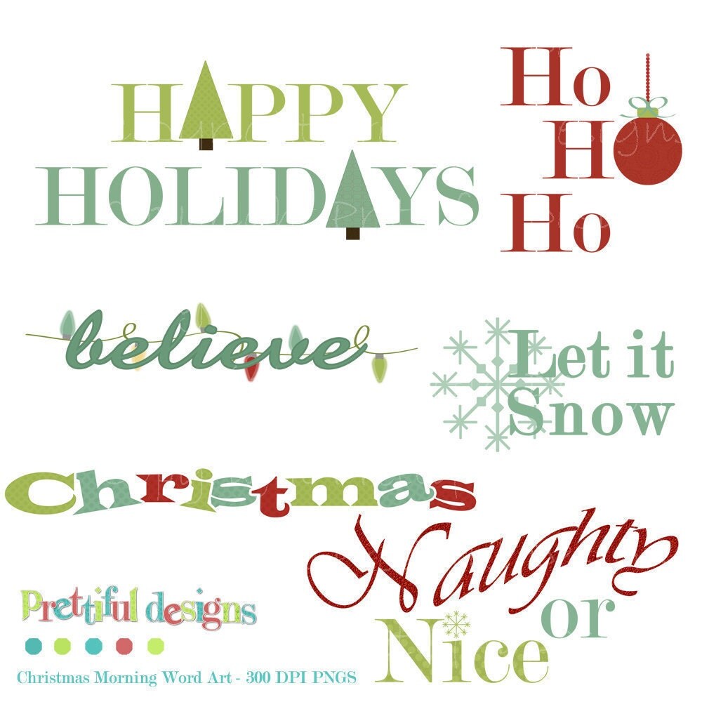 50% OFF SALE Christmas Word Art - Personal or Commercial Use