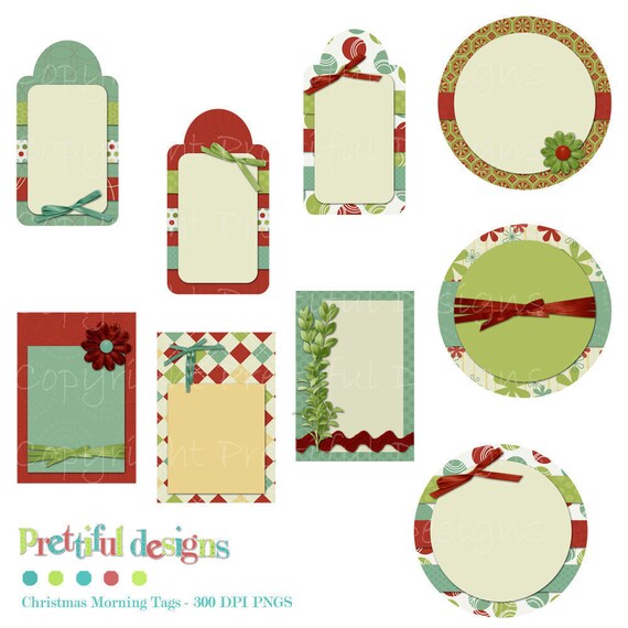 50% OFF SALE Printable Christmas Tags - Personal or Commercial Use - Christmas Morning (139) Il_570xn