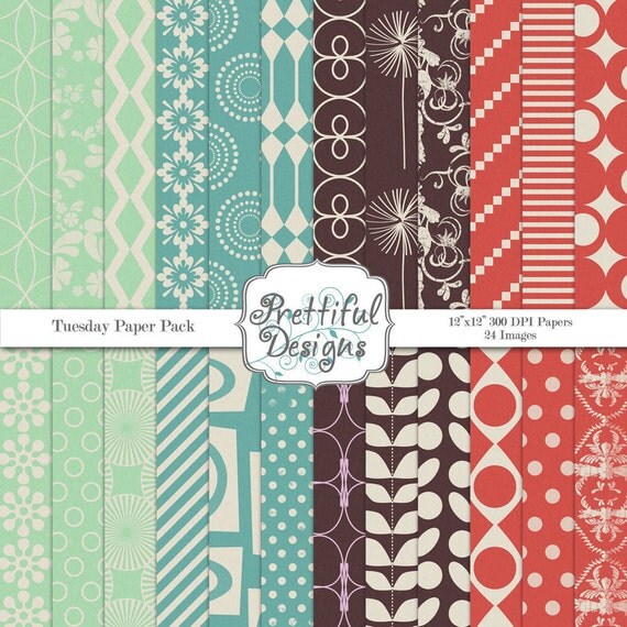 50% OFF SALE Backgrounds, digital backgrounds, pattern digital paper - Tuesday (236) Il_570xn