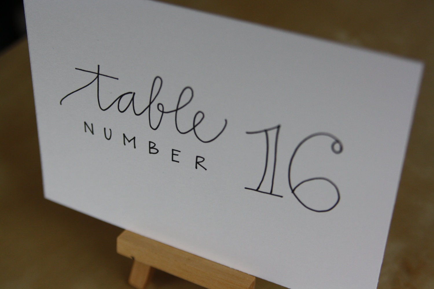Custom Hand Lettered Table Number Signs