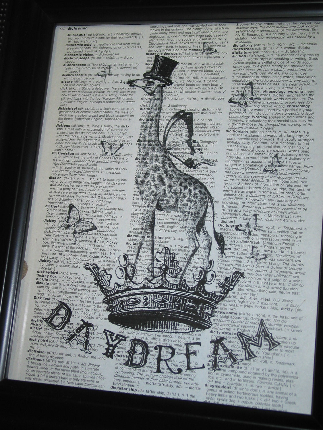 Put Your Big Girl Panties On and Deal With It Print on a Vintage Dictionary Book Page 8 x 10 Next Day Shipping