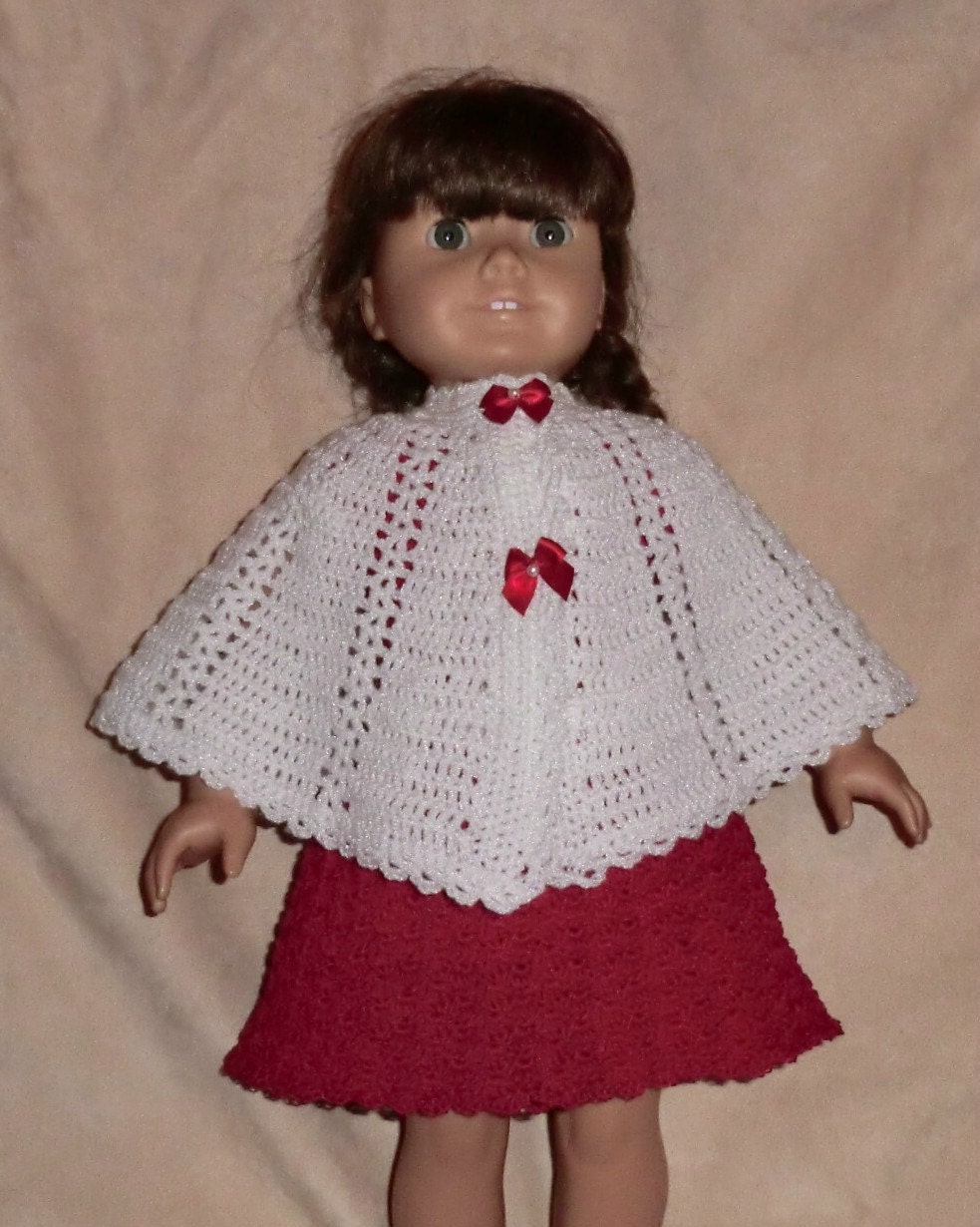 136 Winter Cape Crochet Pattern for American by barbsdolls
