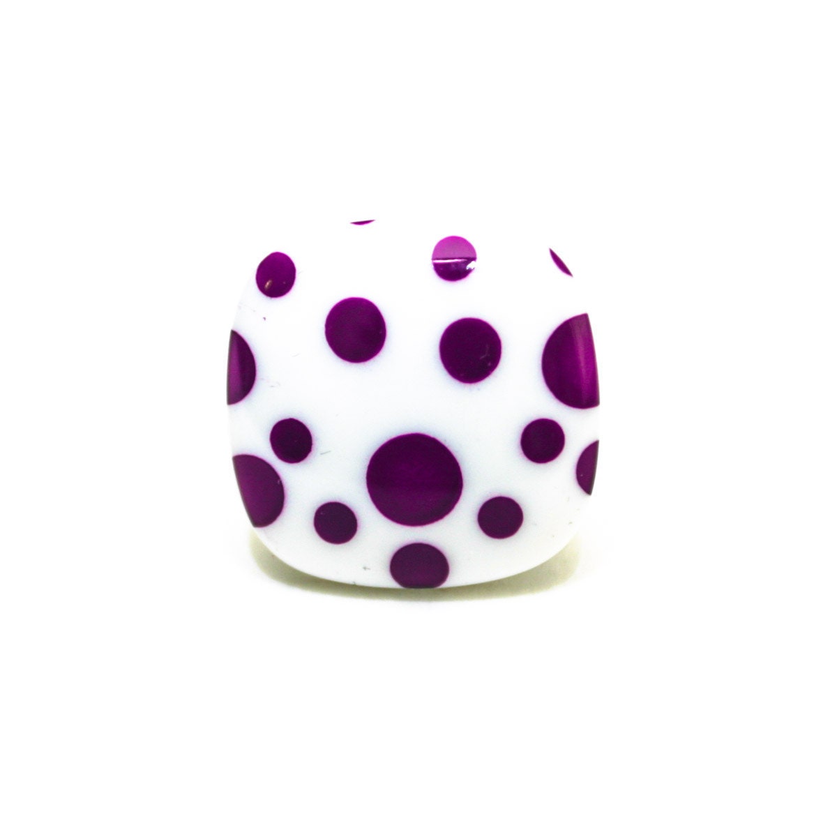 Cute purple and white polka dot Yoshi egg ring by dixielanddelight