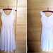 Vintage 1930's sheer white organza sailor dress with flocked pastel polka dots