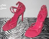 Vintage 80's Eighties Sexy Shoes Women Teen Xmas Gift Her Cyber Monday Diva Fuschia Heels by Michael Antonio 70% OFF SALE