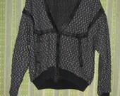 Vintage 80's Eighties 1980's Men Indie Hipster Clearance Winter Fall Charcoal Grey & Black Jacket by Komar Sportswear 30% OFF SALE