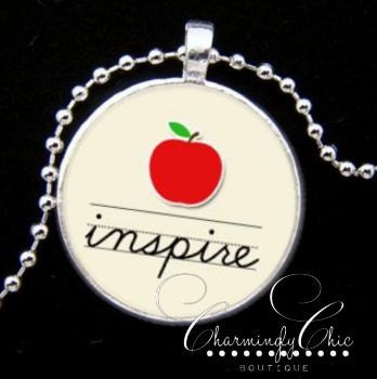 Round Silver Inspired Teacher Necklace