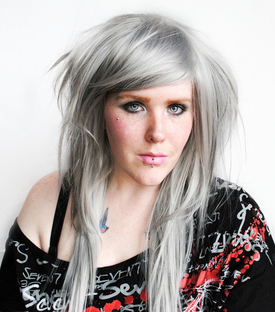 SALE - WOLVERINE wig // Silver Gray Straight Long Layered Wig
