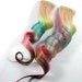 Spring Bunny / Pastel Human Hair Extension / Blonde Green Turquoise Pink Black / Long Tie Dye Colored Hair