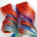 Mango Mambo / Human Hair Extension / Orange Blue Green Yellow Pink Purple / Long Tie Dye Colored Hair