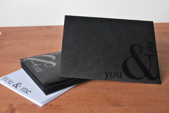 black stationery set: you & me ampersand