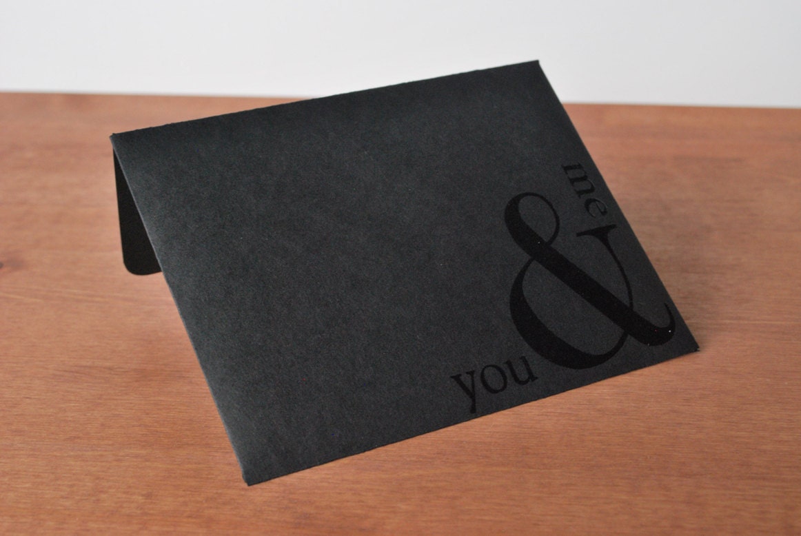 black stationery set: you & me ampersand