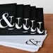 black stationery set: & ampersand envelopes and writing paper