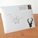 aerogram fold and mail white envelope: deer with antlers