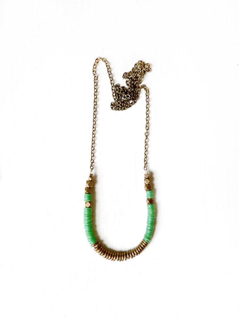 SALE color brass necklace