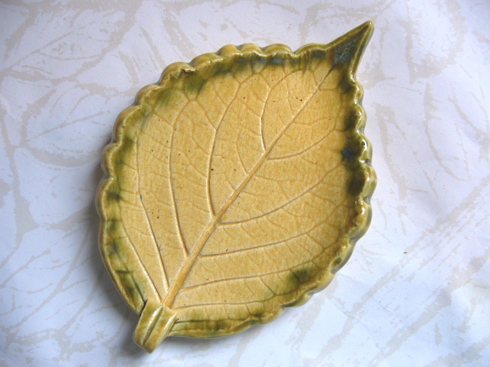 Yellow Squash Ceramic Leaf Spoon Rest