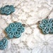 Reserved for Sharon - Dancing Flowers Spring Teal Ceramic Link Necklace