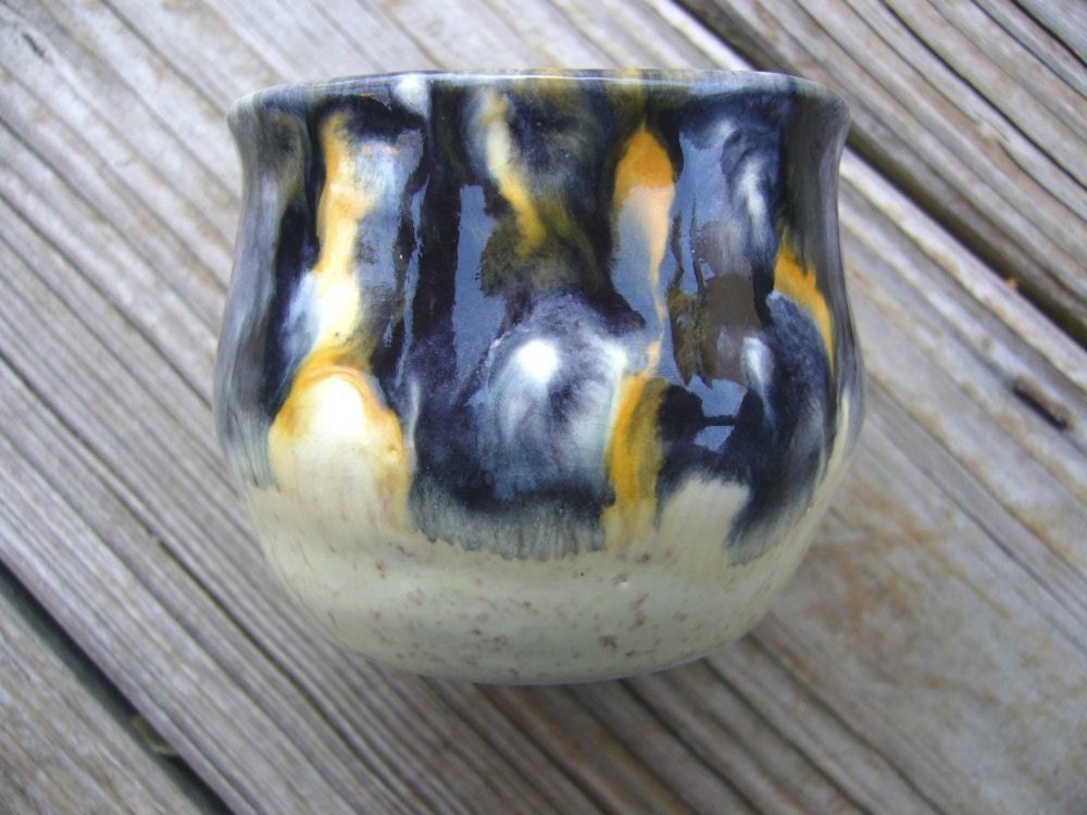 Eye Of The Tiger Small Ceramic Pot Or Votive Holder