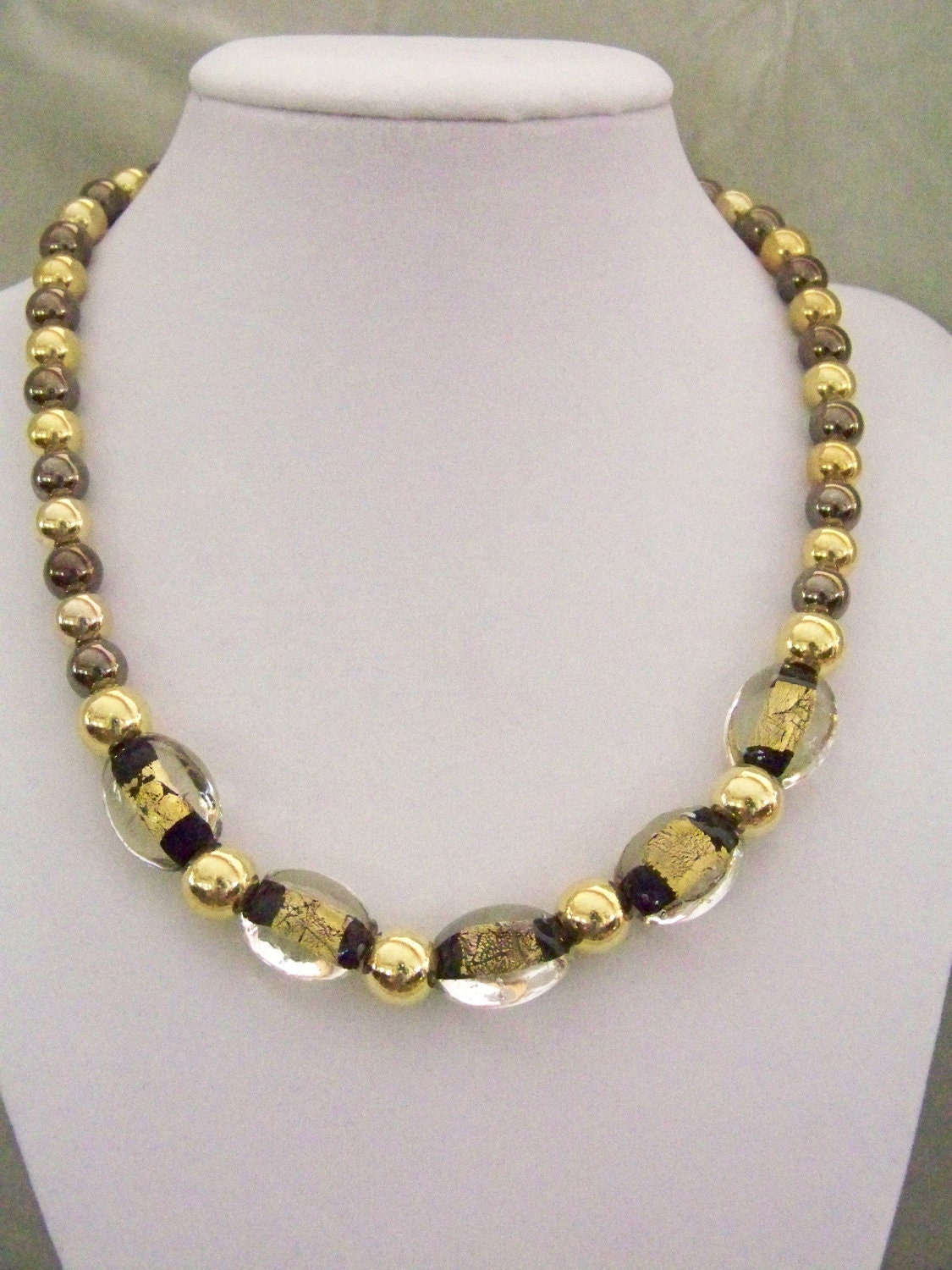 Bee Beautiful Black and Gold Necklace and Earrings
