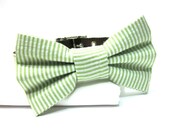 Dog Bow Tie Collar- Lime Green Seersucker