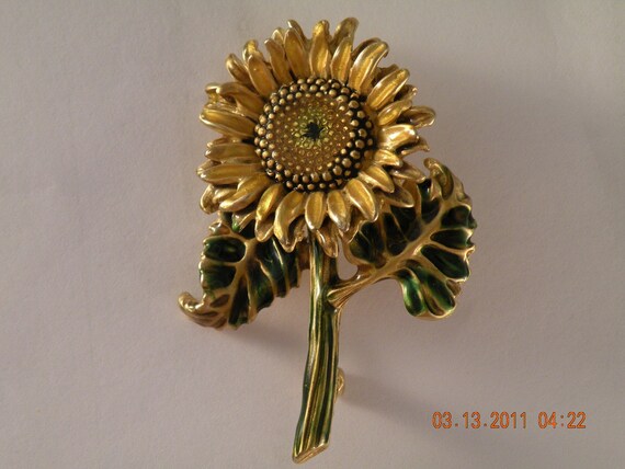 MFA Sunflower enamel pin brooch vintage by mybliss2010 on Etsy